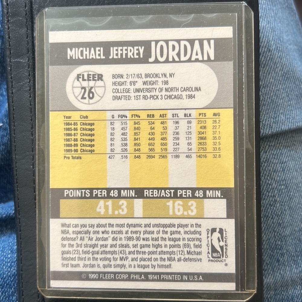 1990 fleer nba michael Jordan #26